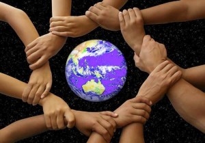 inter-connectedness hands around the world