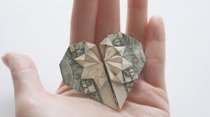 origami money heart